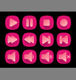 icon set for digital player circle button vector image vector image