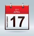 palm sunday calendar vector image