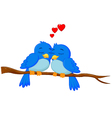 cartoon blue bird in love vector image