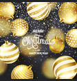 christmas background with tree balls and snow vector image