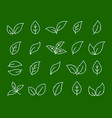hand drawn set of linear white leaf icons vector image vector image