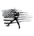 monochromatic powerful baseball hitter left handed vector image vector image