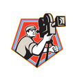 cameraman vintage film reel camera retro vector image