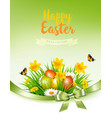 holiday easter background with a colorful eggs vector image vector image
