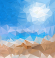 sea beach blue sky polygonal triangular pattern vector image