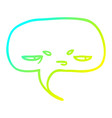 cold gradient line drawing cartoon speech bubble vector image