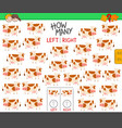 counting left and right pictures of cow vector image vector image