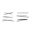 grunge strikethrough isolated set of scribble vector image