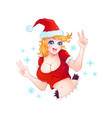 santa girl for christmas vector image vector image