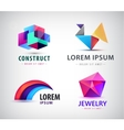 set of colorful abstract logos design vector image