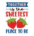 strawberry lettering for greeting card design vector image vector image