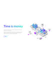 time and money balance on scale vector image