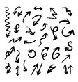 hand drawn creative arrows ink and paper black vector image