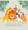 happy jungle animals best friends vector image
