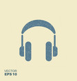 headphones icon with scuffed effect vector image