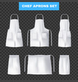 realistic culinary chef aprons icon set vector image