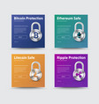 templates of social media banners with a padlock vector image