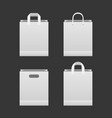 white paper shopping bag set vector image vector image