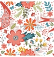 colorful seamless pattern with birds and blooming vector image vector image