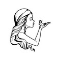 coloring book princess and frog vector image vector image