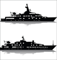 large yachts with helicopters vector image vector image