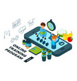 online training and food program isometric vector image vector image