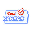 presidential vote in kansas usa 2020 state map vector image vector image
