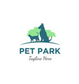 cat and dog at park logo vector image