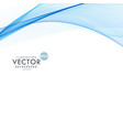 elegant white background with blue flowing waves vector image vector image