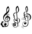 music notes floral ornament vector image
