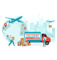 world express delivery by postman service male vector image