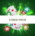 casino roulette playing cards wit falling chips vector image vector image