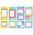 retro ui post template cool 90s aesthetic social vector image