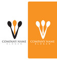spoon and fork logo and symbol vector image vector image