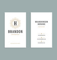 business card vintage ornament style and luxury vector image