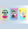 set of summer sale background banner flyer vector image