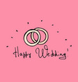 wedding rings colored hand-drawn doodle on pink vector image