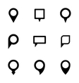 black map pointer icons set vector image