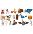farm animals and barn vector image