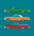 flat lowrider car set vector image
