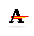 letter a logo template with serifs and red wing vector image vector image