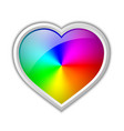 colorful radial gradient in heart shaped badge vector image vector image