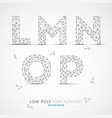 low poly alphabet font vector image