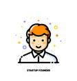 male user avatar of startup founder icon boy vector image