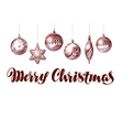 merry christmas xmas decorations and balls vector image