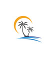 palm tree summer logo template vector image vector image