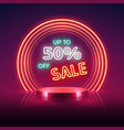 round neon red frame with sale vector image