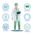 surgeon or doctor with isolated items for work vector image
