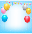 Birthday banner card frame template with colorful Vector Image