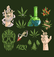 cannabis legalize set label colorful vector image